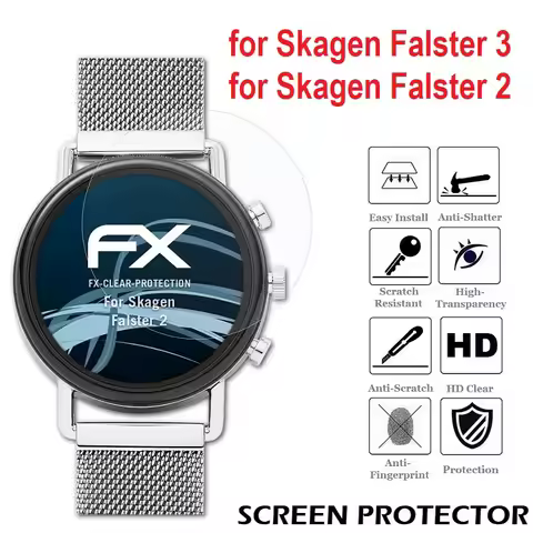 5PCS Smart Watch Screen Protector for Skagen Falster 3 / 2 Smartwatch Tempered Glass Anti-Scratch Pr