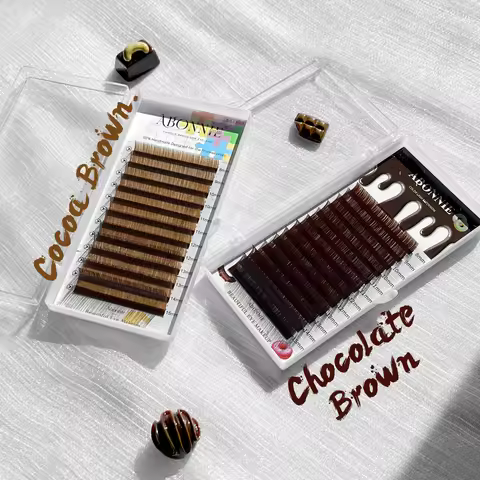 ABONNIE Cashmere Brown C/CC/D/M/L Curl Individual Classic Eyelashes Extensions Cocoa Brown Lashes Ex