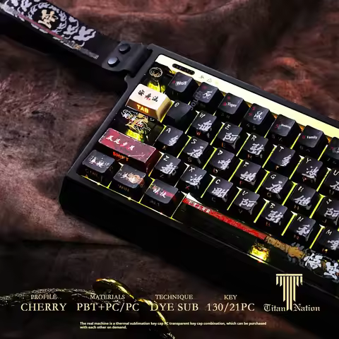 Game theme Wukong keycap 130 keys Cherry Profile PBT+PC Dye-sublimation process For Mad 60he Mad 68h