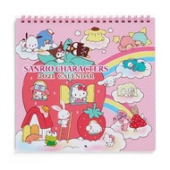 Japan Sanrio - Sanrio Characters 日版 家居 壁掛 月曆 行事曆 掛牆 日曆 2021 年曆 (日本假期) kitty 布甸狗 melody 玉桂狗 kuromi