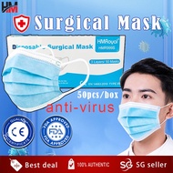 【Ready stock】Surgical mask 3 layer PLY Disposable medical Face Masks 50pcs - BEF&gt;99.9%