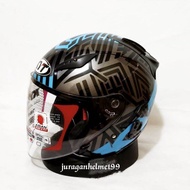 helm half face KYT galaxy motif