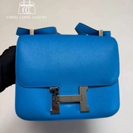🌈Hermes💙Constance 24💙藍色銀扣🌟98新🌟evercolor皮🌟已hold🌟