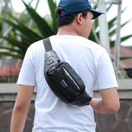 [308] NEW ARRIVAL  TAS SELEMPANG PRIA ANTI AIR WATERPROOF WAISTBAG SLING BAG DISTRO  MODEL TERBARU /