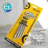 LONG COMBINATION L-WRENCH set 9pcs oliq hole & hexBINTANG 9pc 2mm 2.5mm 3mm 4mm 5mm 6mm 8mm 10mm T10