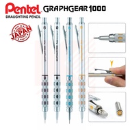 Pentel Graphgear 1000 Mechanical Pencil Size 0.3 0.5 0.7 And 0.9 Silver Handle
