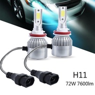 H8 H9 H11 Auto Car LED Headlight 6000K 60W 7600LM White Plug Play C6 LED-593