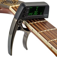 TCapo20 2-in-1 Guitar Capo Tuner with LCD Screen for Normal Acoustic Folk Electric Guitar Chromatic Bass black