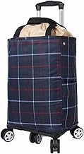 Folding Shopping Trolley with Insulated Cooler Bag - Lightweight Design, 20kg Capacity, 5-Wheel for 