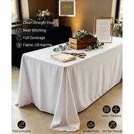 Floorlength Rectangular Tablecloth 4ft 6ft - Premium US Katrina Fabric for Catering Events Wedding