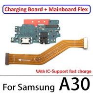 สายเมนบอร์ดโค้งหลักเชื่อมต่อบอร์ดแท่นชาร์จ USB ดั้งเดิมสำหรับ A305F A30 Samsung Galaxy