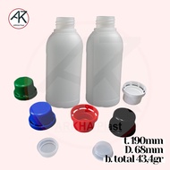 Contents 10pcs - LABOR BOTTLE 500ml AGRO 500 cc HD PLASTIC CHEMICAL ROUND WHITE DOFF SEAL CAP