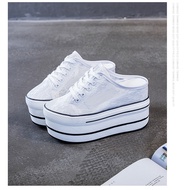 2023 Summer Platform Shoes - 10cm Thick Sole, Breathable Mesh, Black & White