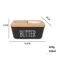 Butter Dish with Lid and Knife Anti-slip Rectangle Butter Container for East West Coast Butter TG-VN