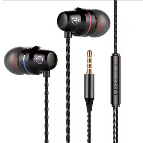 Portable 3.5mm In-ear Headphones in Ear High Definition Wired Headset Stereo Deep Bass InEar Microph