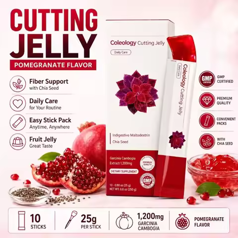 Pomegranate Jelly Sticks 25g X10 Garcinia Cambogia Chia Seed Fiber Collagen Daily Care GMP Certified