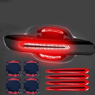3d Carbon Reflector Sticker Handle Door Protective Car Door Handle - Red