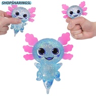 SHOPSHARINGSL Axolotl Squishy Toys, Cute Shape Soothing Texture Squishy Stress Glitter,  Glitter Sug
