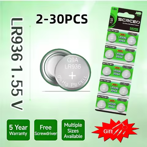 2-30PCS 1.55V AG9 56mAh Button Cell LR936 394 SR936SW CX194 LR45 G9A 194 394A SR936 L936F Cell Coin 