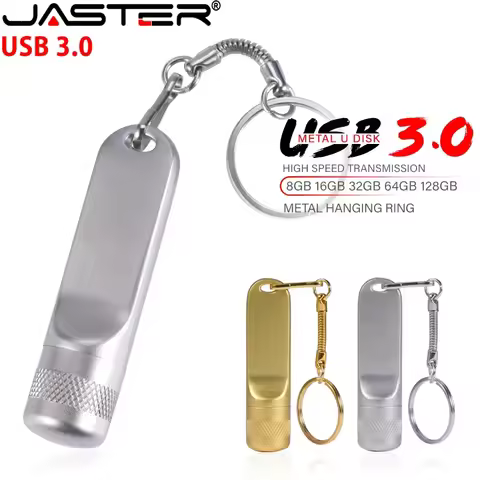 JASTER Microphone USB 3.0 Flash Drives 128GB Mini Metal Memory Stick 64GB Golden Pen Drive 32GB Crea