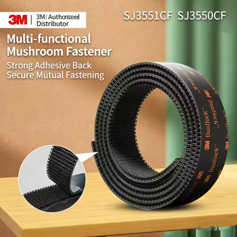 3M SJ3550CF Mushroom Reclosable Fastener Double Sided Adhesive Tape Dual Lock Black Transparent Adhe