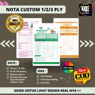 Bisa COD | nota laundry Nota LOUNDRY nota Laundry Custom nota Laundry Peke Nama Toko Sendiri