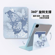 For iPad Pro 11 2021 Case 2020 iPad Air 4 Air 5 2022 Case 360 Degree Rotation For iPad Mini 6 2021 9th 8th 10.2 inch Cover Simple painted blue butterfly