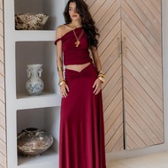 Maria Maxi Skirt ( Burgundy ) | FIDUCIA BANGKOK