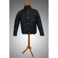 SIMISSTY DENIM. VINTAGE JACKET RAW DENIM 16 OZ TYPE 2. DARK BLUE COLOR. HEAVYWEIGHT DENIM