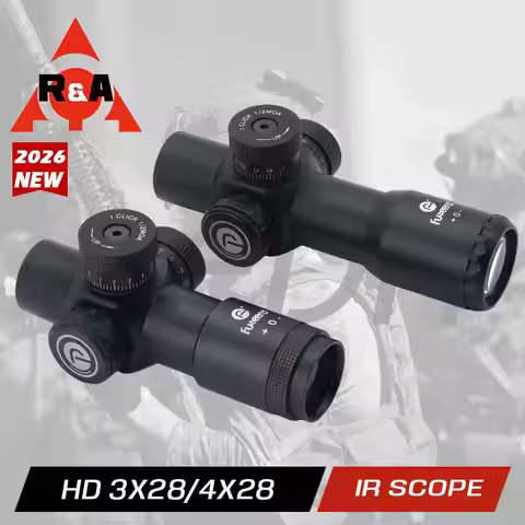 HD IR Scope 3x28 4x28 Short Scope for Hunting Game 30mm Tube Quick Aiming Red and Green Reticle Illu
