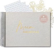 Birthday Guest Book with Photo Corners - Photo Album to Fill in Photo - Gift for Friends & Family - 