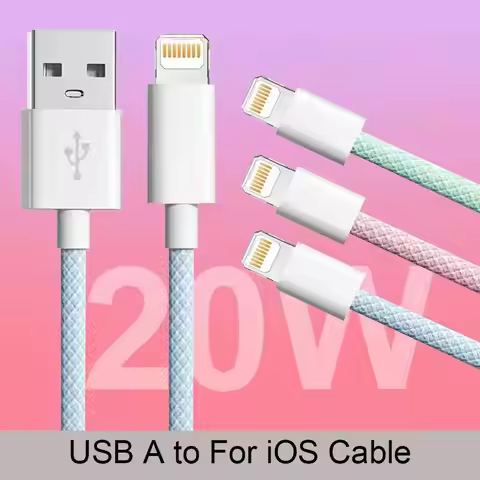 20W USB A to L Color Cable For iPhone 14 13 12 11 Pro XS Max XR XS X SE 8 7 Plus PD Fast Charge Type