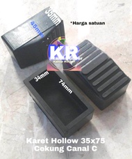 Karet Kaki Besi Hollow Kanal C 35x75 Cekung Pelindung Tutup Kursi Meja Rak Alas Tangga Lipat Baja Ri