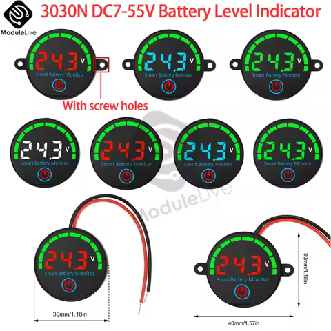 Battery Level Indicator 12V 24V 36V 48V 18650 Lipo Lithium Battery Capacity Board 3S-14S DC7-55V Vol