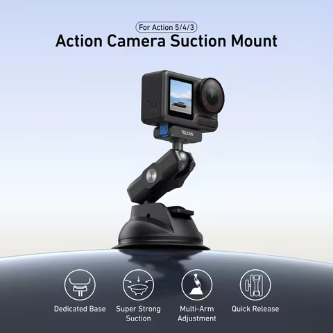 For DJI Action5 Pro/4 Suction Cup Holder Osmo 360 Camera Fixed Holders Car Glass Suctions Cups