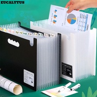 EUCALYTUSS File Storage Box, Retractable Accordion Bag Stand-up Test Paper Storage Folder, Multi-lay