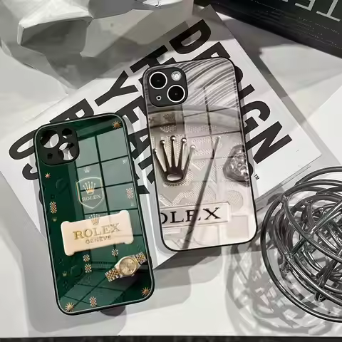R-Rolex Phone Case Tempered Glass Shell FOR IPhone 16ProMAX 14 12 17Pro Air 15 16 Plus 13 Pro MAX Co