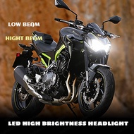 2ชิ้นสำหรับ Kawasaki Z900 Z1000ไฟหน้ารถมอเตอร์ไซค์แบบ LED H7สีขาว6500K หลอดไฟ1x ลำแสงต่ำ/1x สูง Bem