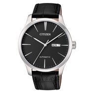 Citizen NH8350-08E Analog Automatic Black Dial Silver Tone Black Leather Men's Watch