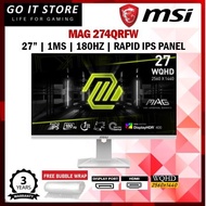 MSI MAG 274QRFW ( 27", WQHD, RAPIS IPS, 180HZ, 1MS GTG) GAMING MONITOR