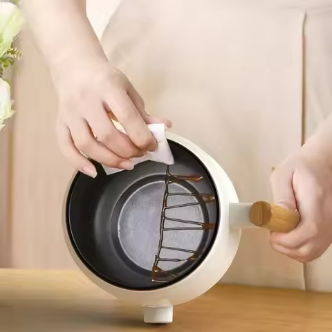 1.2L Electric Cooking Pot Dormitory Noodle Cook Pot Mini Electric Cooking Pot 2 Gear Adjust Non-Stic