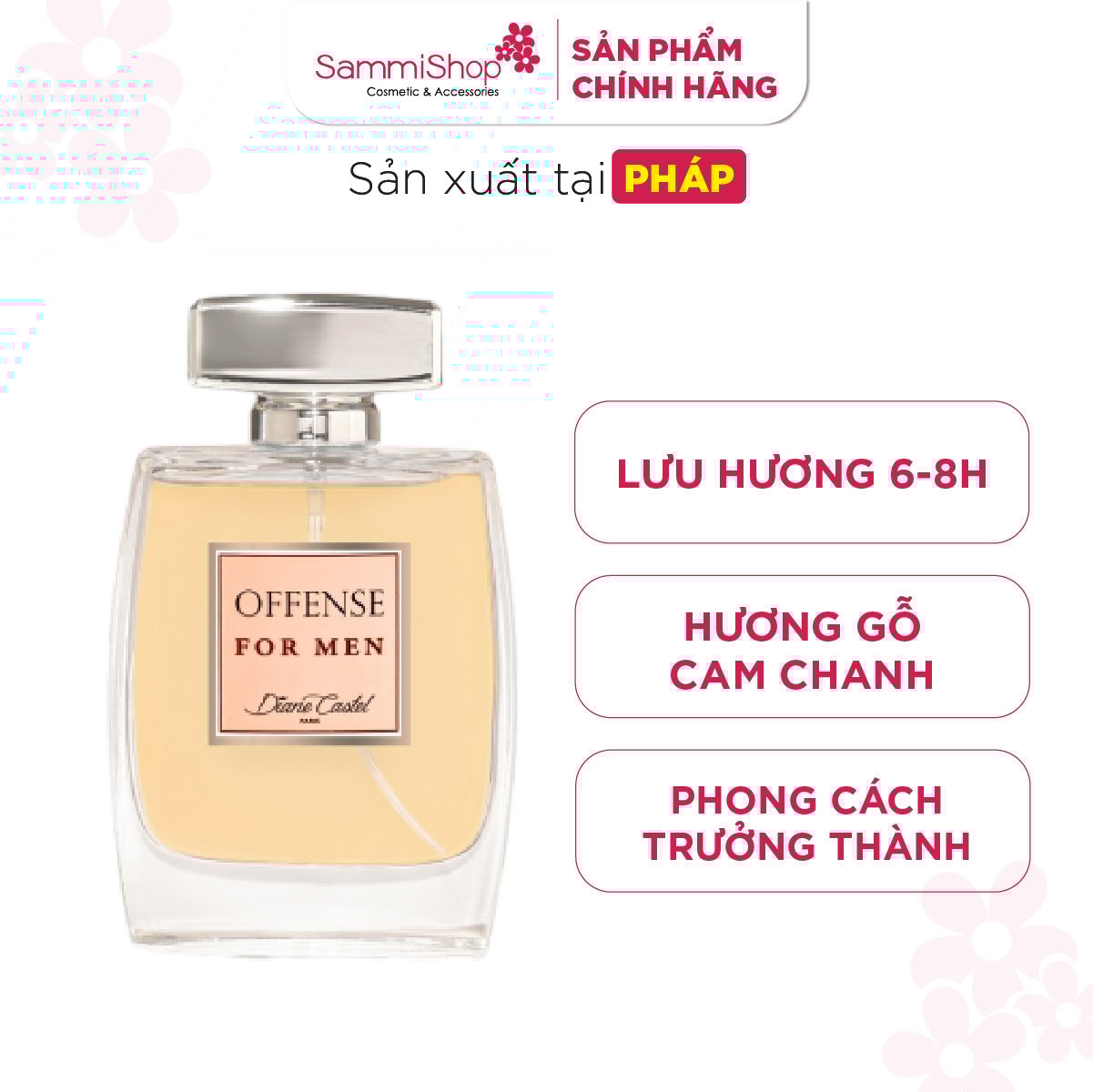 Nước hoa Pháp Diane Castel Paris Chính Hãng cho Nam Offense For Men Paris Eau De Parfum Thơm Lâu Hươ