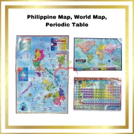 World Map/Asia Map/Philippine Map/ Periodic Table 9x12 inches with Sealed Plastic