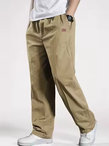 Mens Casual Jogger Pants Relaxed Fit Cargo Pants Drawstring Sweatpants Hiking Outdoor Twill Sport Pa