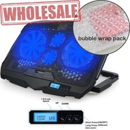 S-18 4 Heavt Duty Fans Laptop Cooling Pad With LCD Display &amp; LED Lights