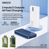 REMAX Powerbank 10000mAh Powerbank Slim Powerbank Type C Input RPP-295 / RPP-296 Powerbank 20000mAh 