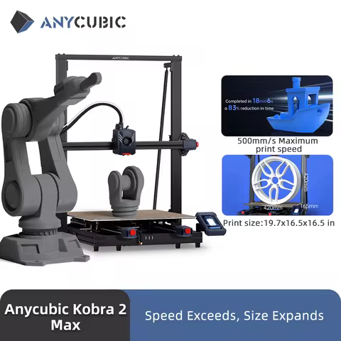 ANYCUBIC Kobra 2 MAX FDM Large Format 3D Printer Build Size With 500*420*420mm 500mm/s Maximum Print