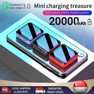【READY STOCK】Mini Ultra Slim Super Fast Wireless Charging Power Bank with 4 Built in Cable Led Display Powerbank