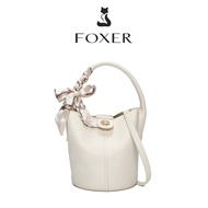FOXER beg bola sepak untuk wanita beg tangan pemegang di atas PU kulit Bucket bag elegant ladies bag