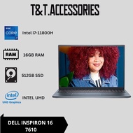 Dell Inspiron 16 7610 i7-11800H 16GB 512GB INTEL UHD LAPTOP